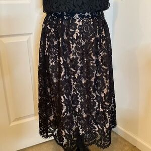 J Crew Black Lace Whimsical Dark Fairly Goth Pencil Skirt size 4